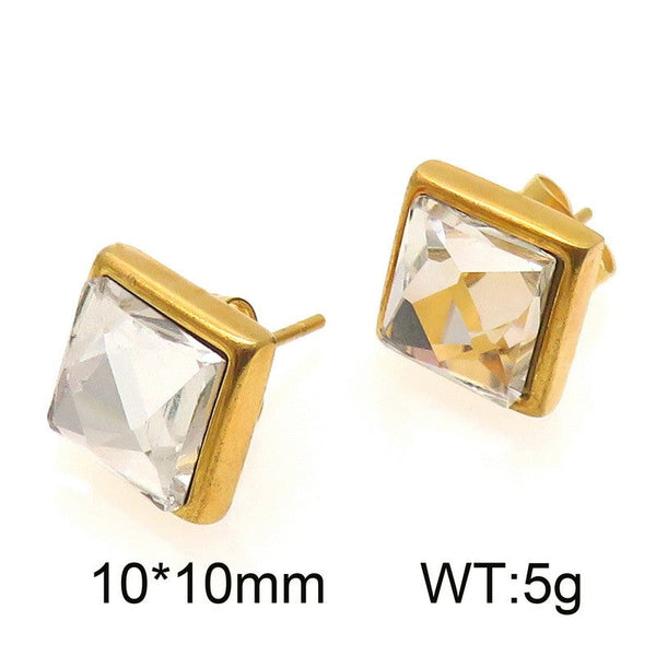 Kalen Zircon Square Stud Earrings Wholesale