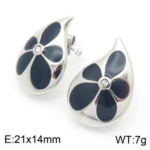 Kalen Waterdrop Enamel Chunky Stud Earrings Wholesale