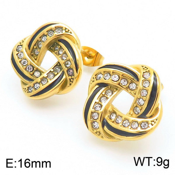 Kalen Enamel Zircon Knot Earrings for Women Wholesale