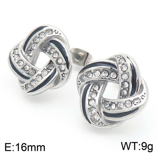 Kalen Enamel Zircon Knot Earrings for Women Wholesale