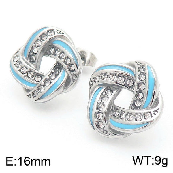 Kalen Enamel Zircon Knot Earrings for Women Wholesale