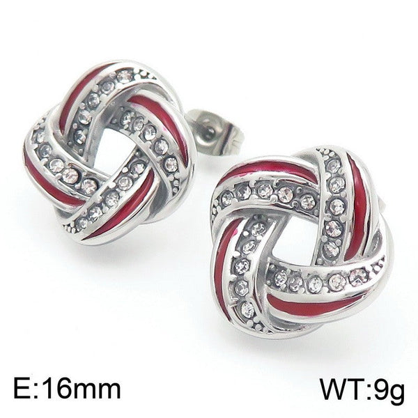 Kalen Enamel Zircon Knot Earrings for Women Wholesale