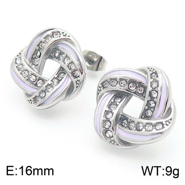 Kalen Enamel Zircon Knot Earrings for Women Wholesale