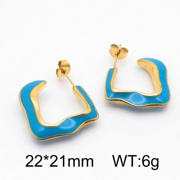 Kalen Hoop Enamel Earrings Wholesale