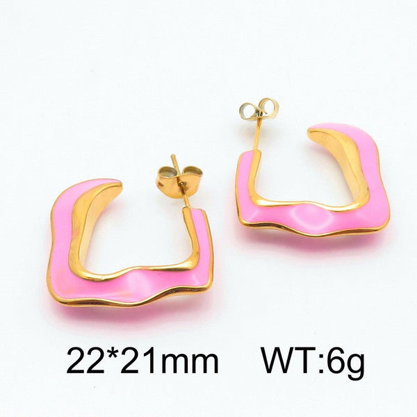 Kalen Hoop Enamel Earrings Wholesale