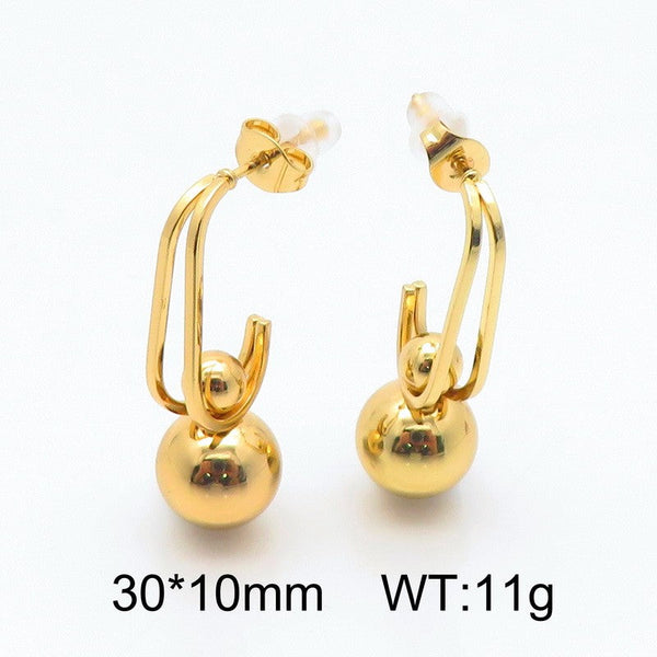 Kalen Dangling Ball Bubble Hoop Earring for Women