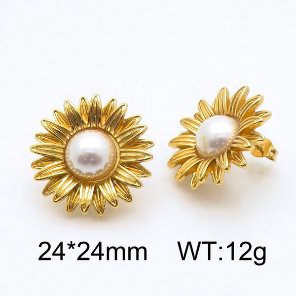 Kalen Flower Pearl Stud Earring for Women Wholesale