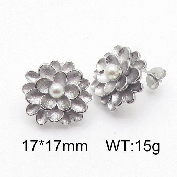 Kalen Flower Pearl Stud Earring for Women Wholesale