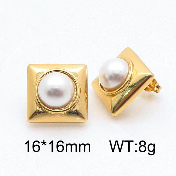 Kalen Square Pearl Stud Earrings for Women Wholesale