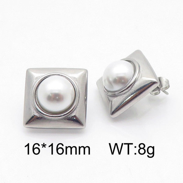 Kalen Square Pearl Stud Earrings for Women Wholesale