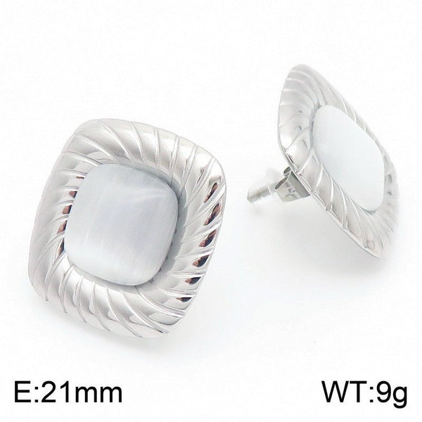 Kalen Stainless Steel Dome Stud Earrings for Women