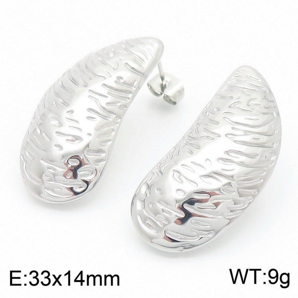 Kalen Stainless Steel Chunky Teardrop Drop Earrings for Women