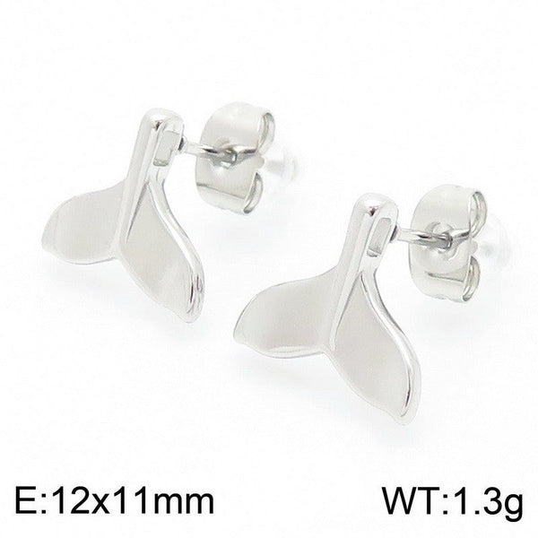 Kalen Whale Tail Stud Earrings for Women