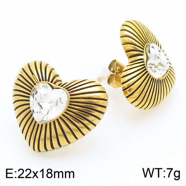 Kalen Heart Zircon Earrings for Women