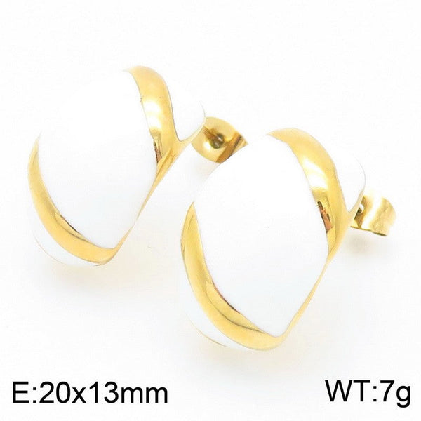 Kalen Enamel C-shaped Dome Hoop Earrings for Women