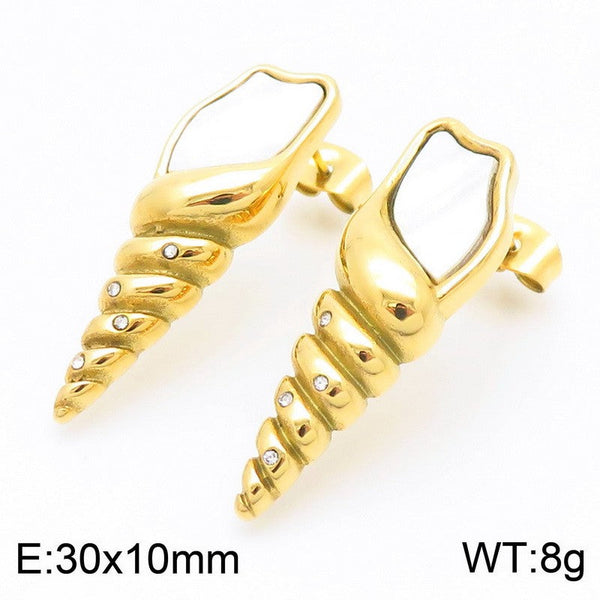 Kalen Ribbed Chunky Drop Earrings for Women