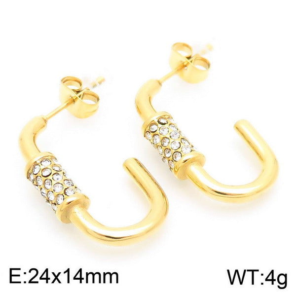 Kalen Zircon J Hoop Earrings Wholesale