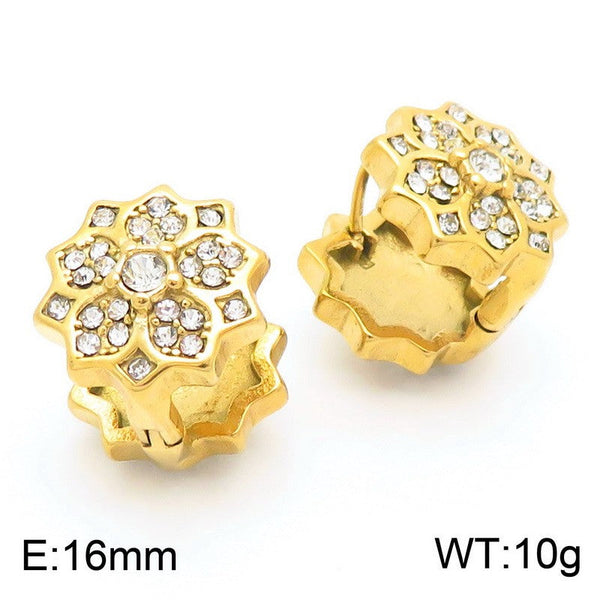 Kalen Zircon Flower Hoop Earrings Wholesale