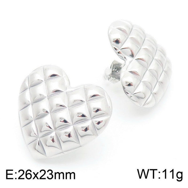 Kalen Heart Chunky Stud Earrings Wholesale