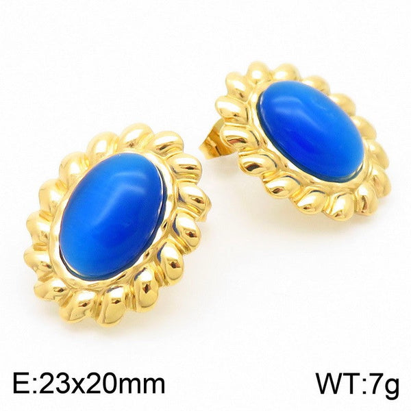 Kalen Vintage Stone Stud Earrings for Women