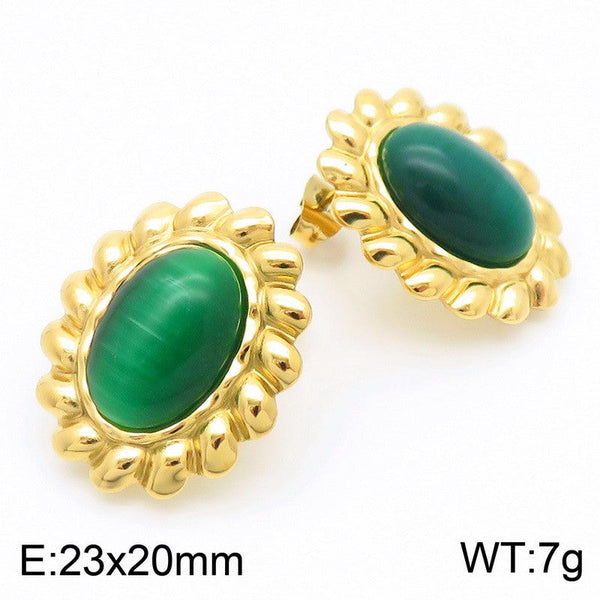 Kalen Vintage Stone Stud Earrings for Women