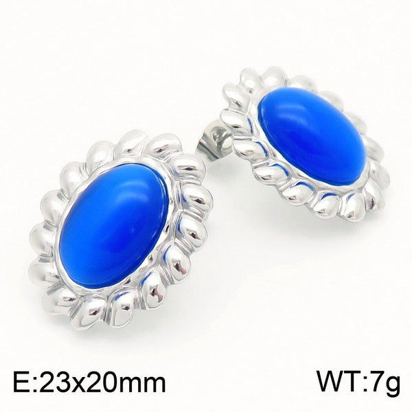 Kalen Vintage Stone Stud Earrings for Women