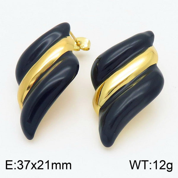 Kalen Tone Enamel Stud Earrings for Women