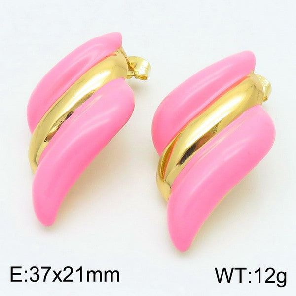 Kalen Tone Enamel Stud Earrings for Women