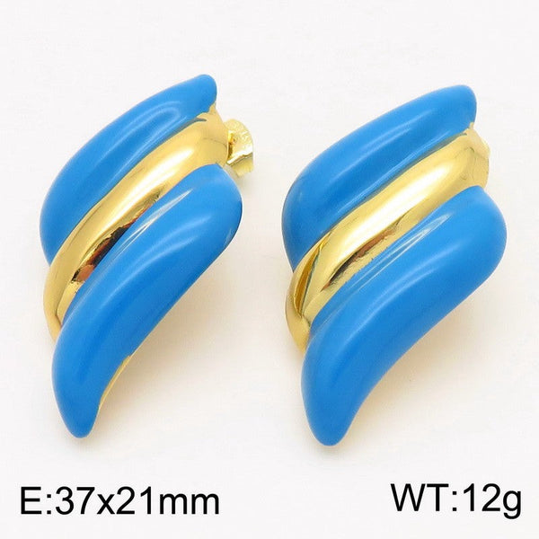 Kalen Tone Enamel Stud Earrings for Women