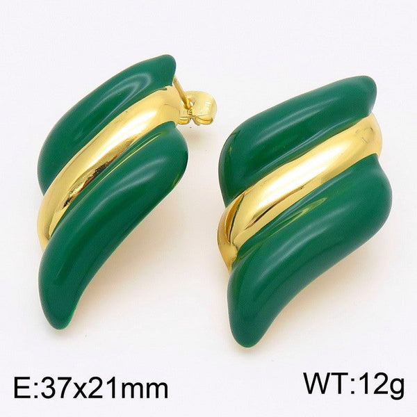 Kalen Tone Enamel Stud Earrings for Women