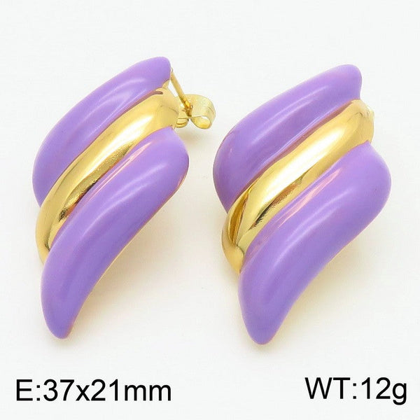 Kalen Tone Enamel Stud Earrings for Women