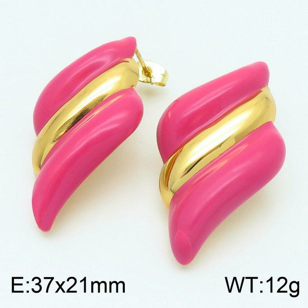 Kalen Tone Enamel Stud Earrings for Women