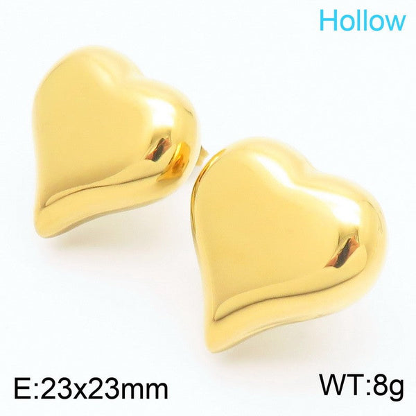 Kalen Heart Chunky Stud Earrings for Women