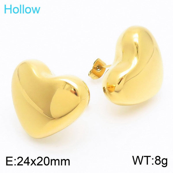 Kalen Heart Chunky Stud Earrings for Women