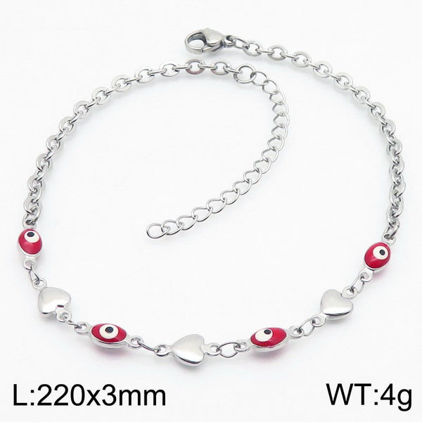 Kalen Stainless Steel Evil Eye Charm Anklet Wholesale for Women