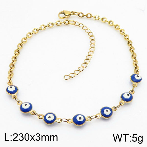 Kalen Stainless Steel Evil Eye Charm Anklet Wholesale for Women