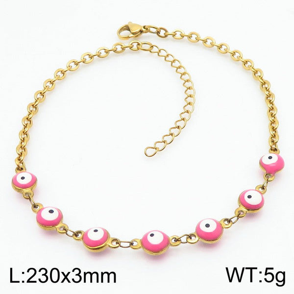 Kalen Stainless Steel Evil Eye Charm Anklet Wholesale for Women