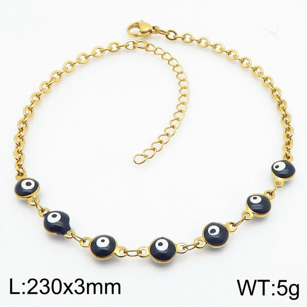 Kalen Stainless Steel Evil Eye Charm Anklet Wholesale for Women