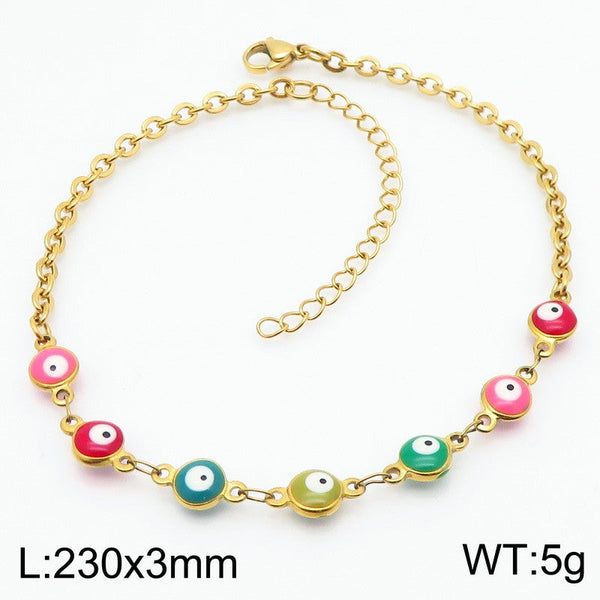 Kalen Stainless Steel Evil Eye Charm Anklet Wholesale for Women