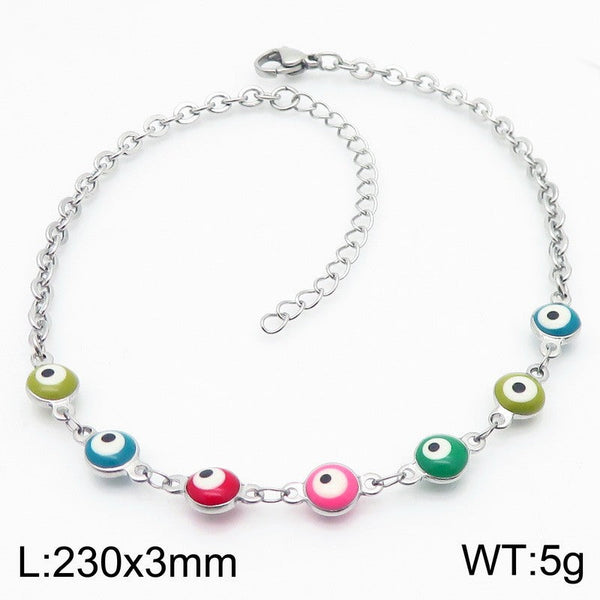 Kalen Stainless Steel Evil Eye Charm Anklet Wholesale for Women