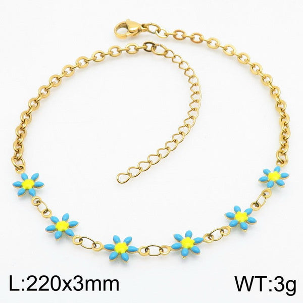 Kalen Stainless Steel Flower Charm Anklet Wholesale for Women