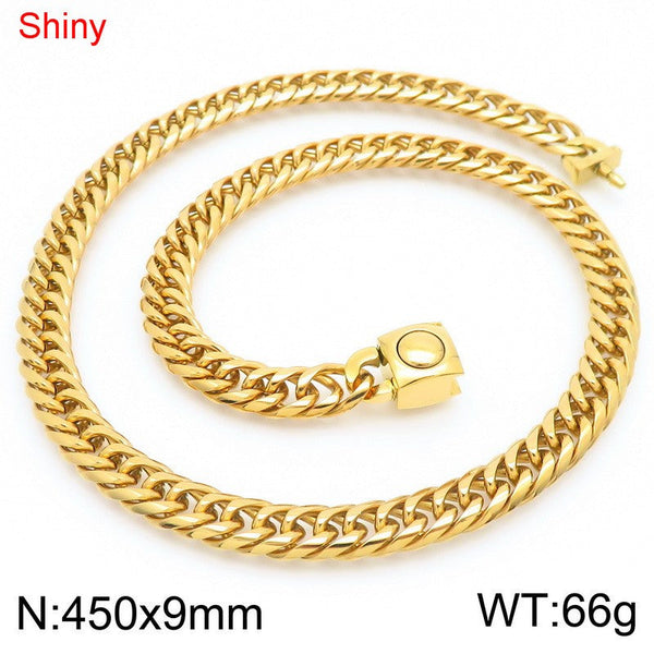 Kalen 9/11mm Stainless Steel Cuban Chain Necklace Wholesale for Women