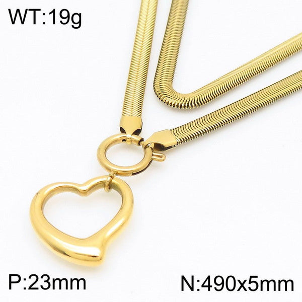 Snake Chain Heart Pendant Necklace for Women