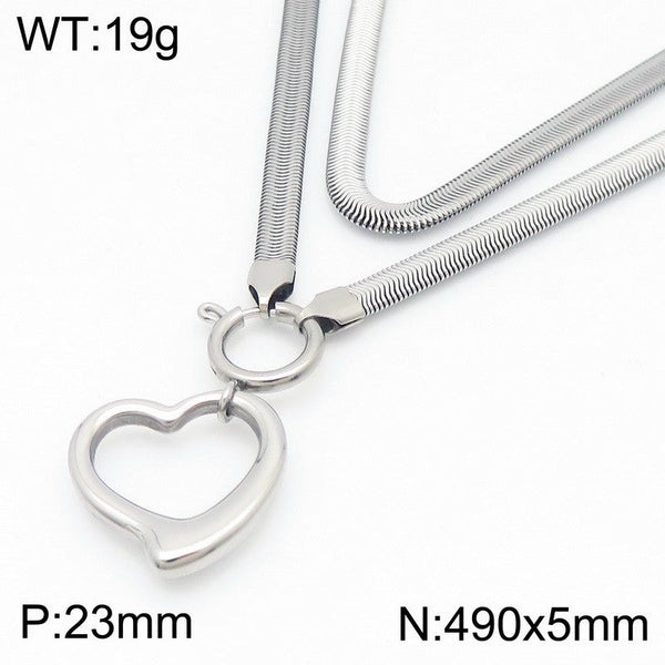 Snake Chain Heart Pendant Necklace for Women