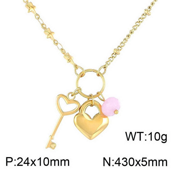 Kalen Chain Heart Key Pendant Necklace Wholesale for Women