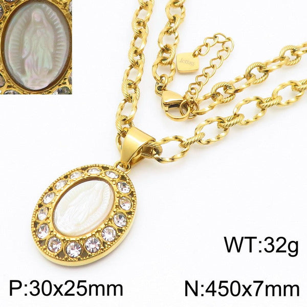 Kalen Stainless Steel Zircon Pendant Necklace Wholesale for Women