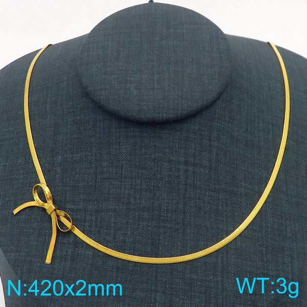 Kalen Stainless Steel Bow Knot Pendant Necklace Wholesale for Women