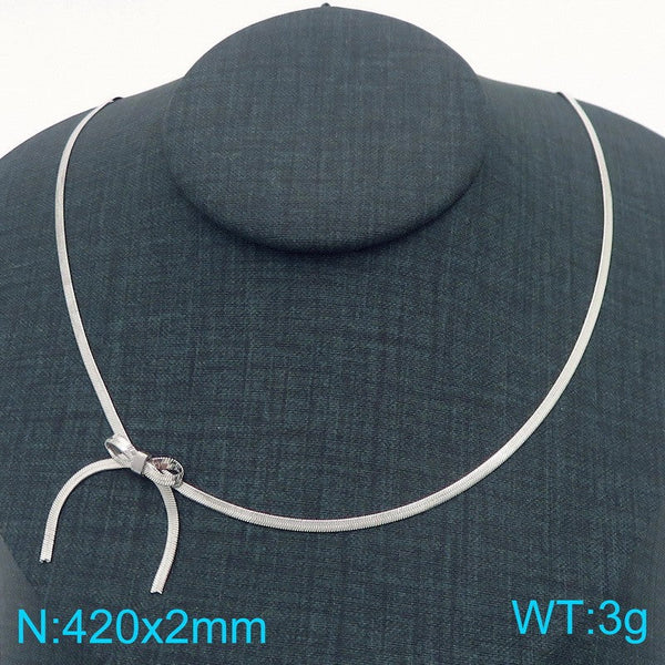 Kalen Stainless Steel Bow Knot Pendant Necklace Wholesale for Women