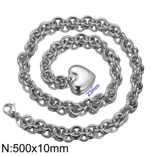 Kalen Stainless Steel Heart Pendant Necklace Wholesale for Women