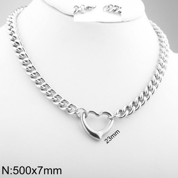 Kalen Stainless Steel Heart Pendant Necklace Wholesale for Women